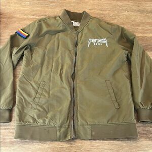 ✌️Dutch Bros Olive Green Bomber Jacket